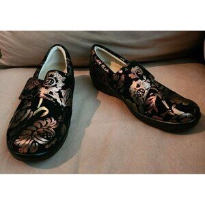 Alegria Lauryn Leather Metallic Floral Comfort Clogs LAU-557 Womens 36 US 6-6.5
